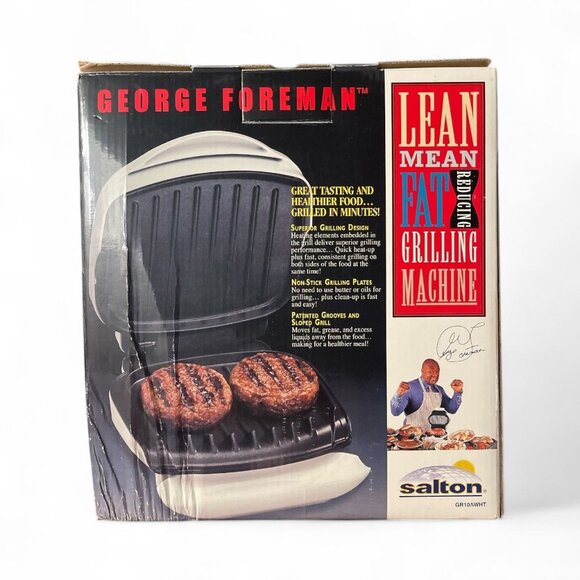 George Foreman Lean Mean Fat-Reducing Grilling Machine GR10AWHT – New Old Stock - Picture 1 of 4